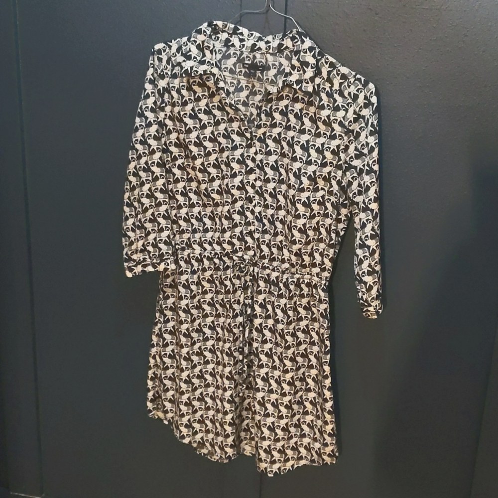 Elephant Print Shirt Dress